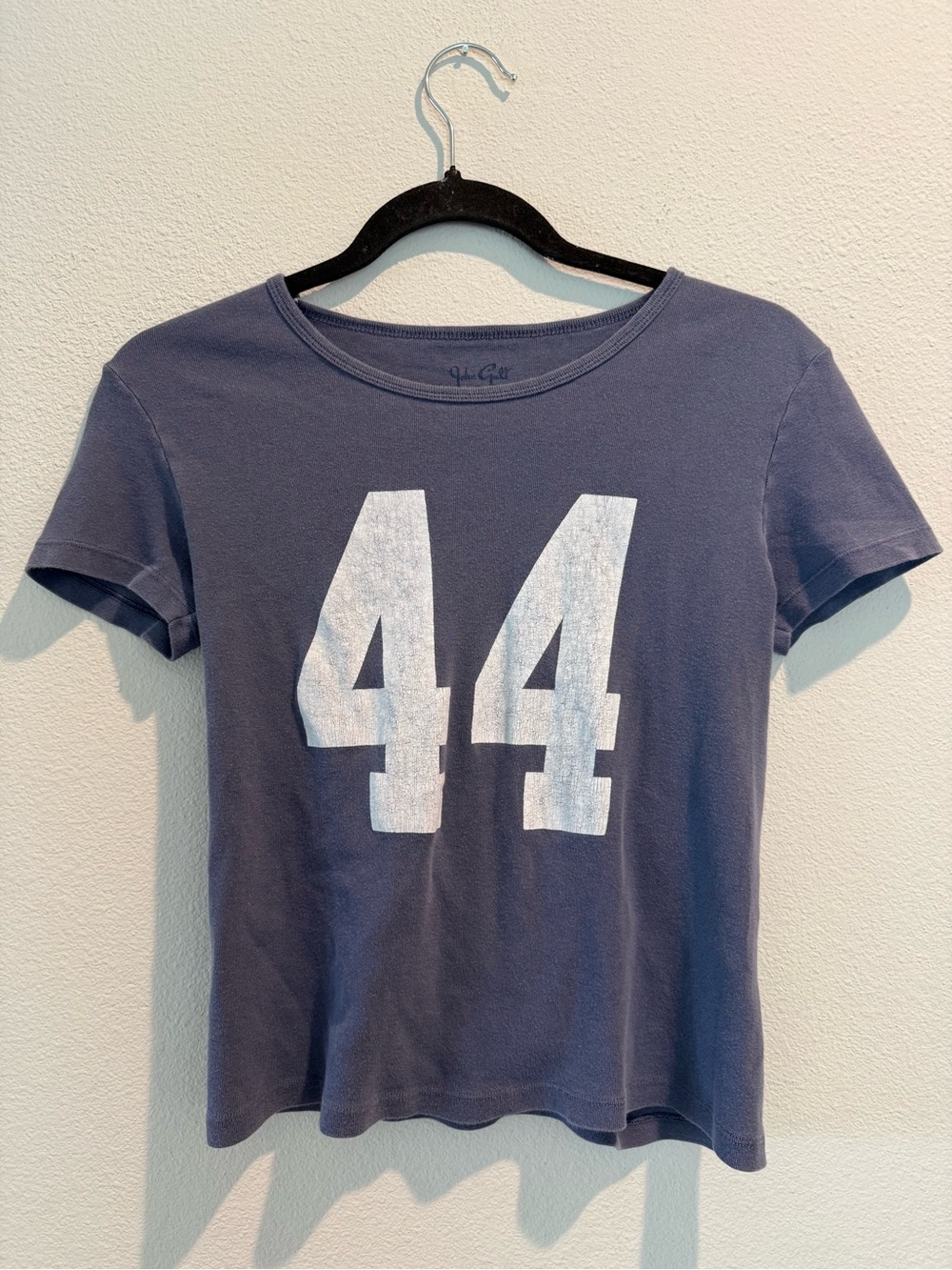 Brandy Melville Navy Short-Sleeve Tee with White '44' Graphic